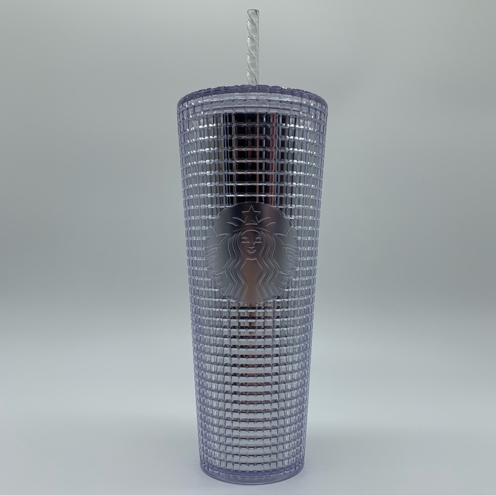 Starbucks Silver Disco Grid Tumbler